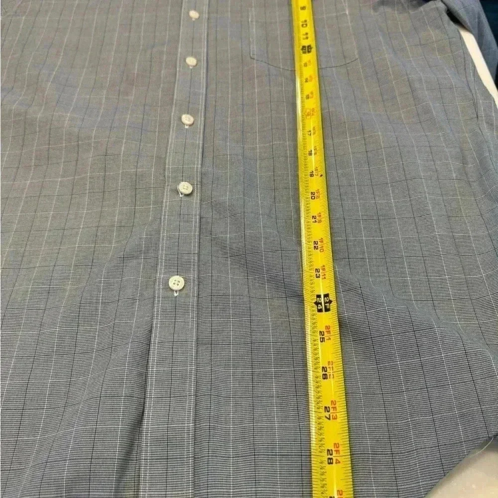 J Crew Thompson button up men’s shirt blue plaid lightweight sz XL 17 1/2